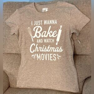 COOKIES & CHRISTMAS MOVIES * Holiday TEE * Short Sleeves for Warm Weather * S *
